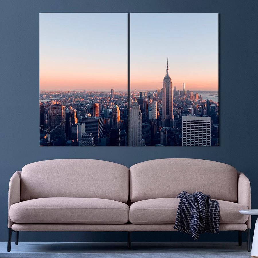 Настенний декор Панорама Нью-Йорка с Эмпайр-стейт-билдинг 111x81 см (A570-2)