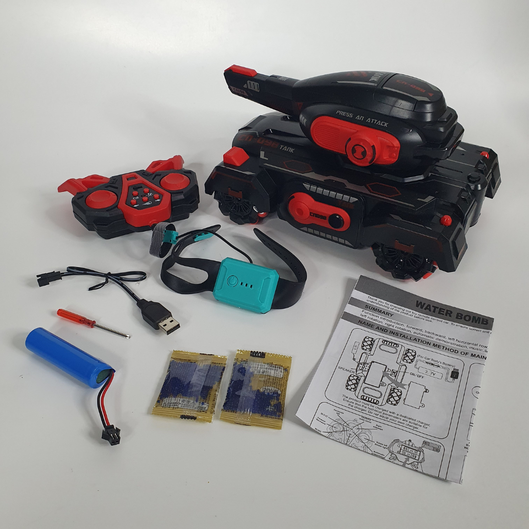 Танк радиоуправляемый с пультом управления стреляющий орбизами (T-909-Red)