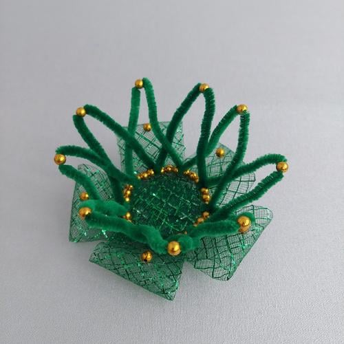 Корона Принцессы пушистая для праздника на шпильке Зеленый (210076)