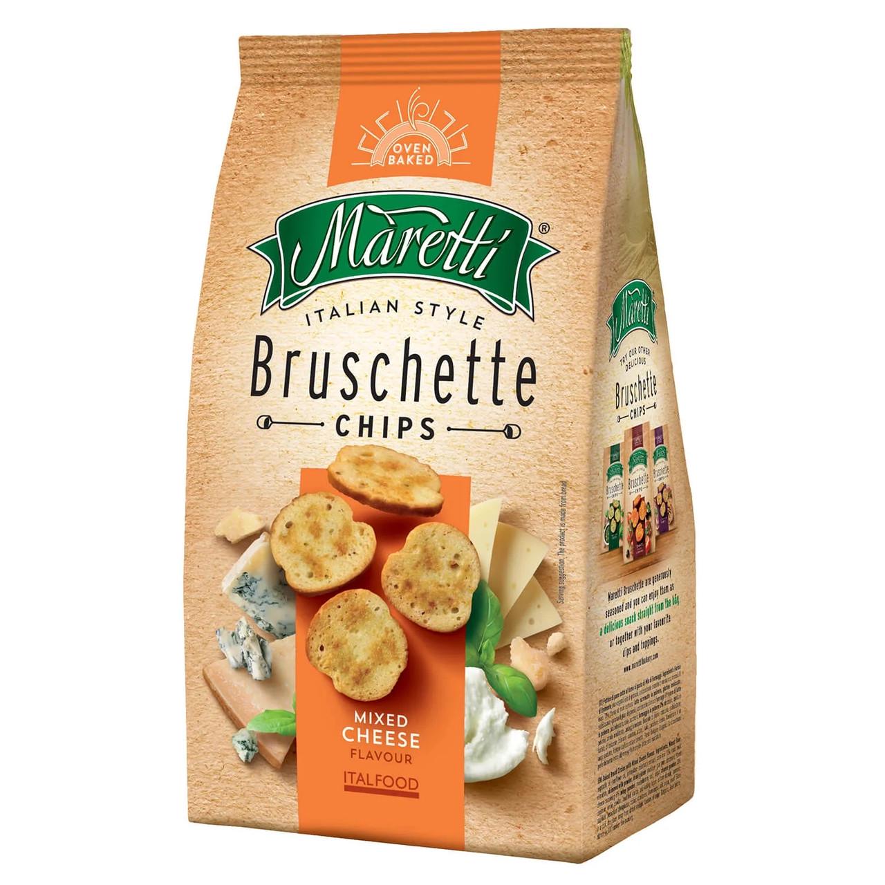 Брускетти Maretti Bruschette Chips суміш сирів XXL 140 г (1756164817)