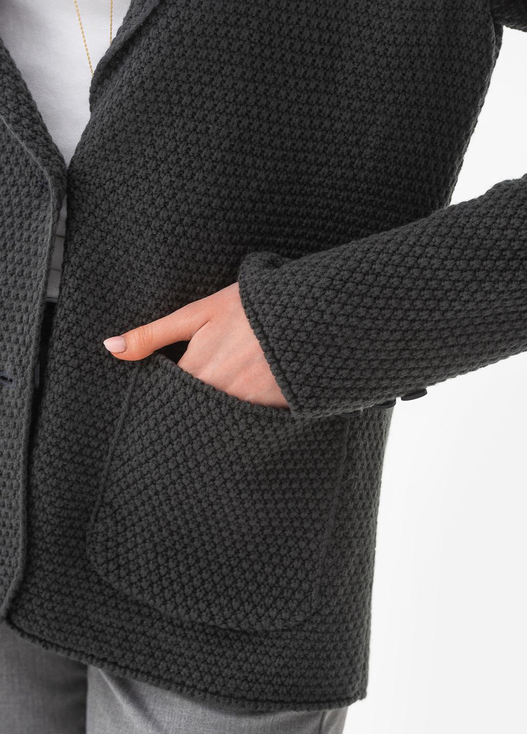 Пиджак женский рисовой вязки SVTR р. 48-50 Темно-серый (598) - фото 6 Пиджак женский рисовой вязки SVTR р. 48-50 Темно-серый (598) - фото 6
