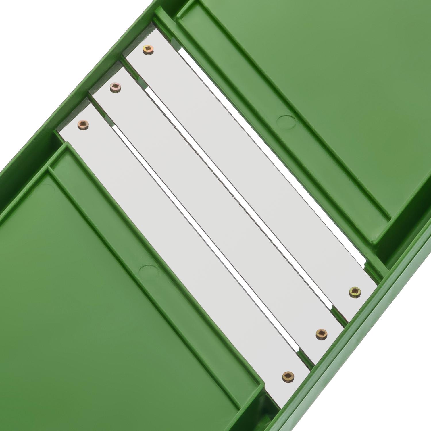 Шинковка для капусты и нарезки овощей/фруктов ручная пластиковая 3 лезвия 16,5х39 см Зеленый (86793) - фото 6 Шинковка для капусты и нарезки овощей/фруктов ручная пластиковая 3 лезвия 16,5х39 см Зеленый (86793) - фото 6