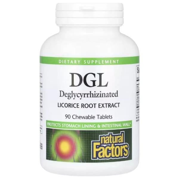 Корень солодки Natural Factors DGL Deglycyrrhizinated Licorice Root Extract 90 Chewable Tabs (22775969)