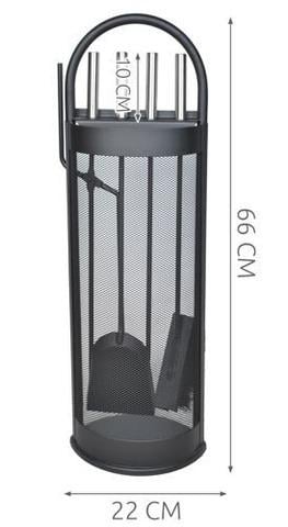 Набор каминных аксессуаров из стали 5в1 Серый - фото 2 Набор каминных аксессуаров из стали 5в1 Серый - фото 2