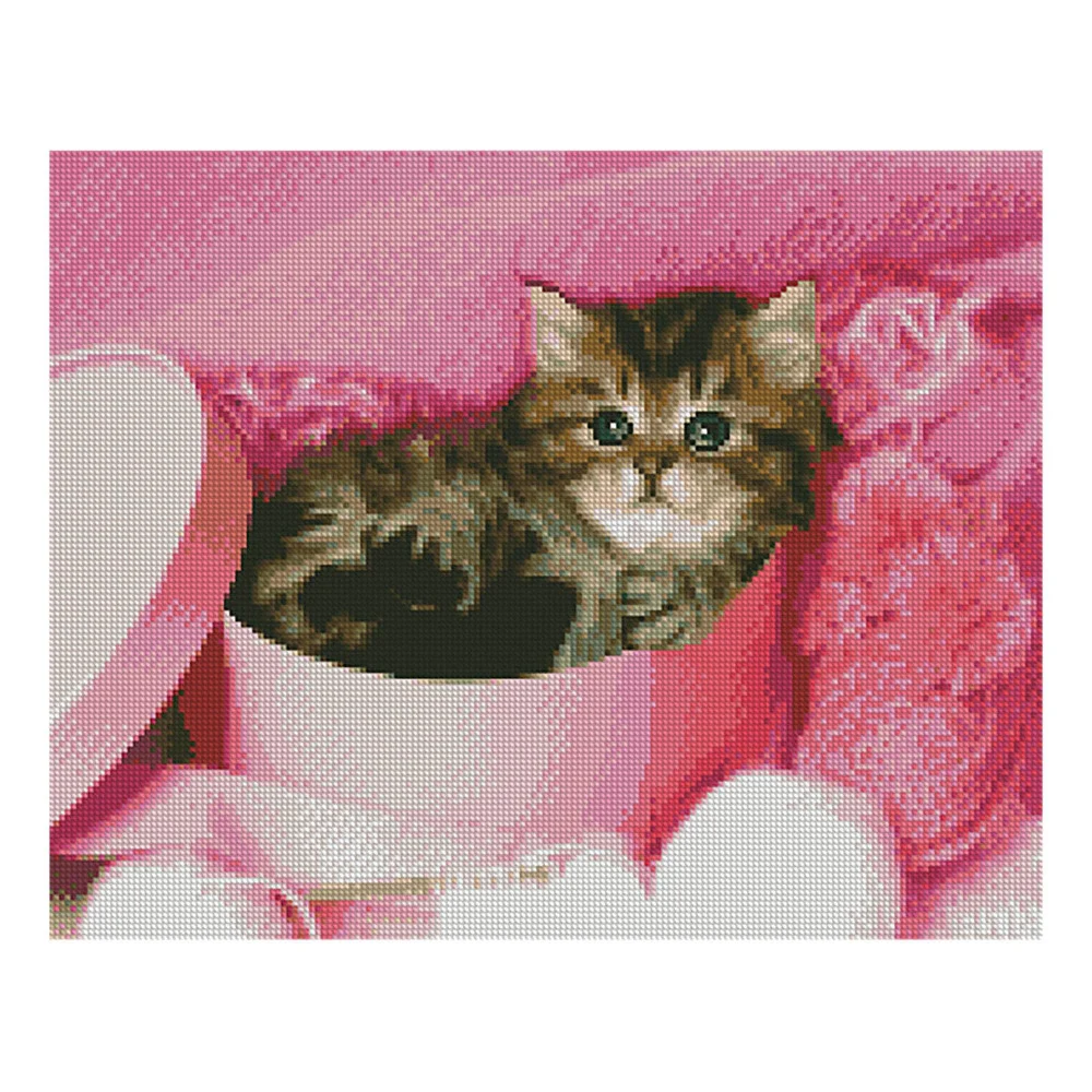 Алмазная мозаика Strateg Животные Пушистый подарок 40х50 см холст на подрамнике (FA10275-mt)