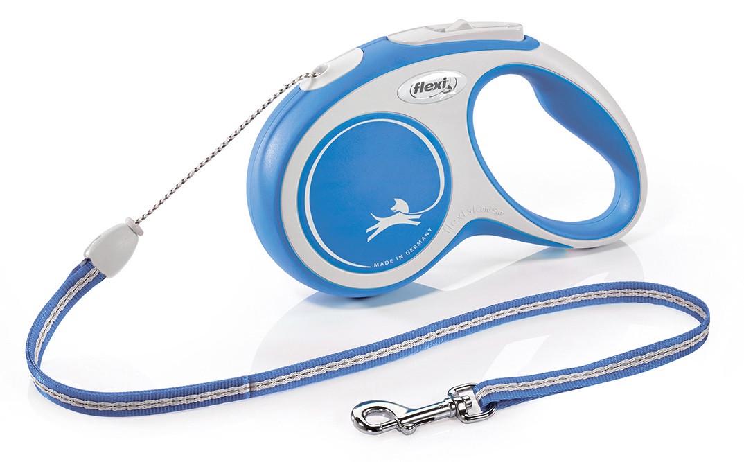 Поводок-рулетка Flexi New Comfort S Cord 5 м шнур до 12 кг. Синий (1684047213)