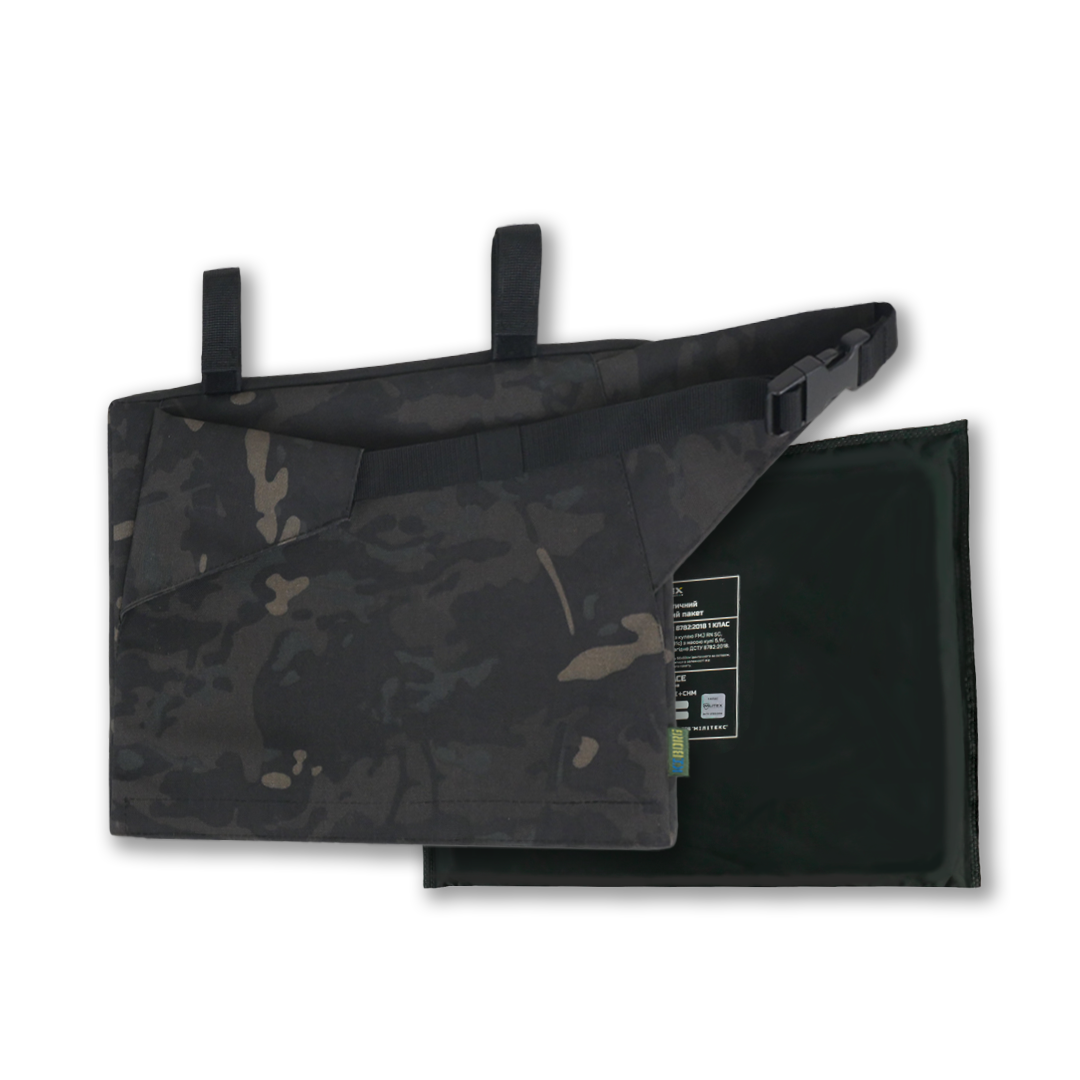 Каремат-сидушка Kiborg з балістичним пакетом 1 клас захисту Militex 20 мм Cordura Black Multicam (2693879971)