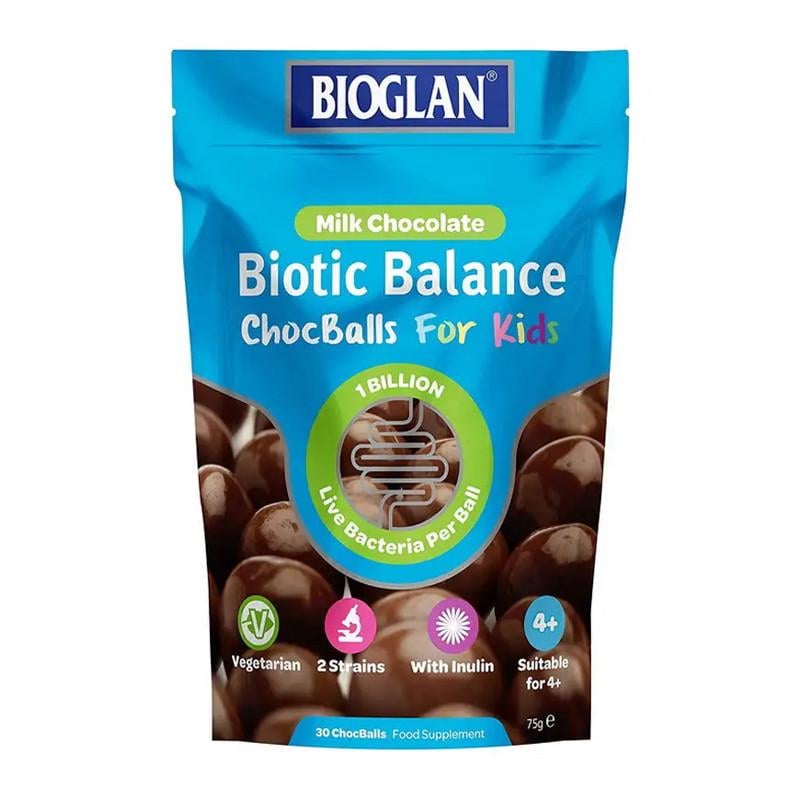 Пробіотики для травлення дітей Bioglan Biotic Balance Chocballs 30 кульок Шоколадний (21235-01)
