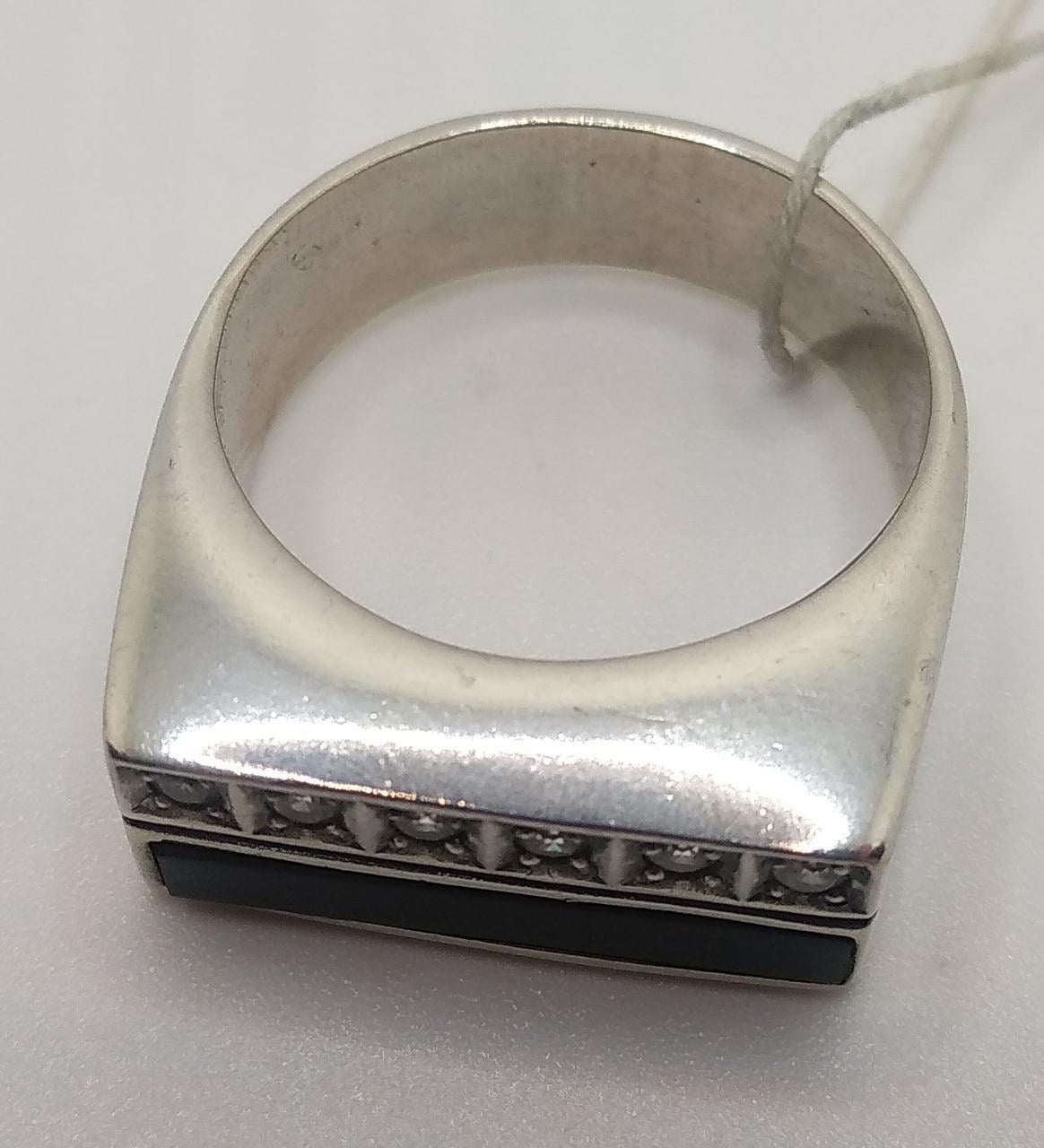 Печатка серебро оникс 925° 9,30 г р. 20 (1148)