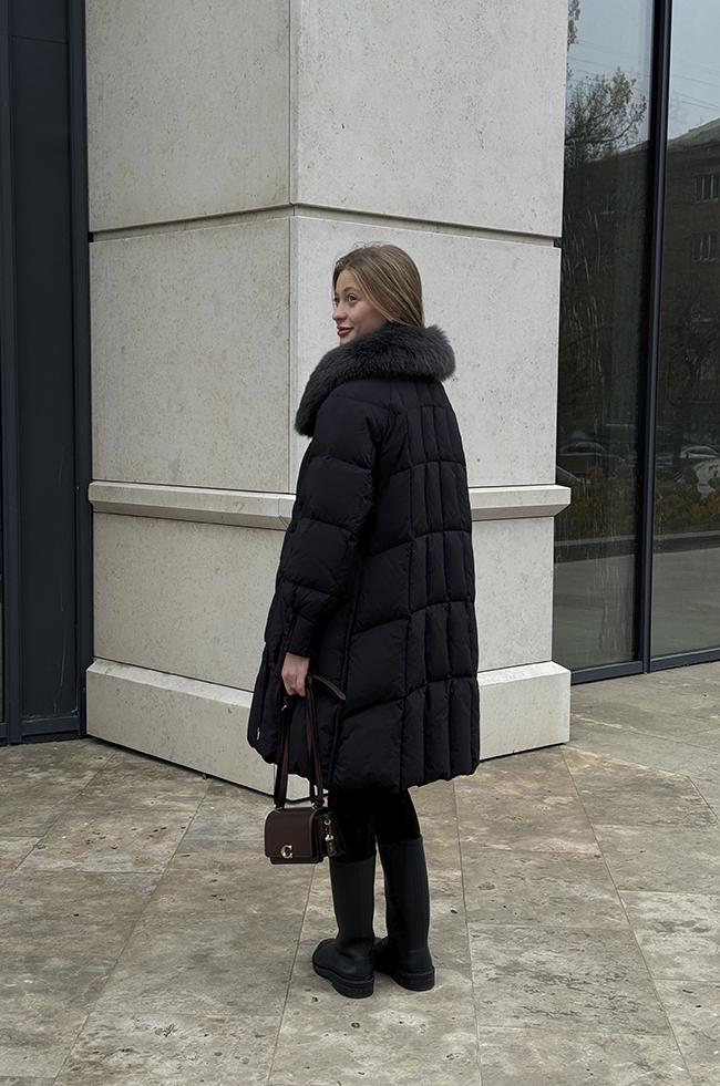 Куртка Lipar 0564 пуховая с накладными карманами р. 46 Черный (16897336) - фото 2