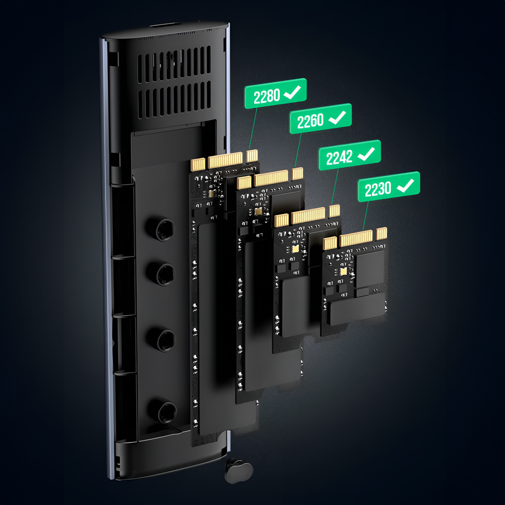 Карман для дисков внешний Addap M.2 SSD NVMe и NGFF SATA 2280/2230/2242/2260 EHDC-04 USB Type-C 10 Гбит/с - фото 4 Карман для дисков внешний Addap M.2 SSD NVMe и NGFF SATA 2280/2230/2242/2260 EHDC-04 USB Type-C 10 Гбит/с - фото 4