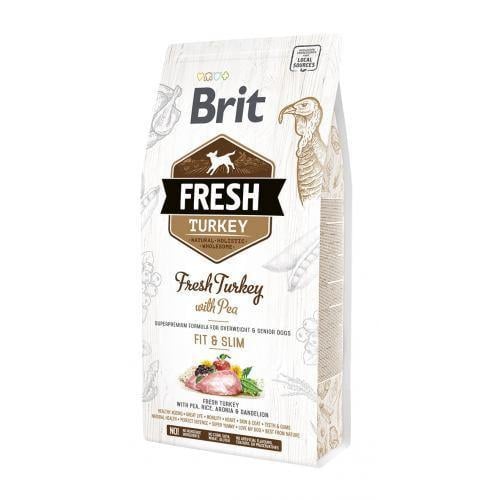 Корм сухой Brit Fresh для взрослых собак с лишним весом с индейкой и горохом 25 кг