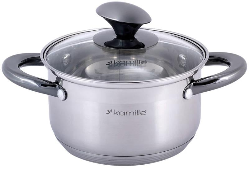 Набор кастрюль Kamille Groningen 3 шт. 1/1,5/2 л из нержавеющей стали с 5-слойным индукционным дном (KM-4926) - фото 4