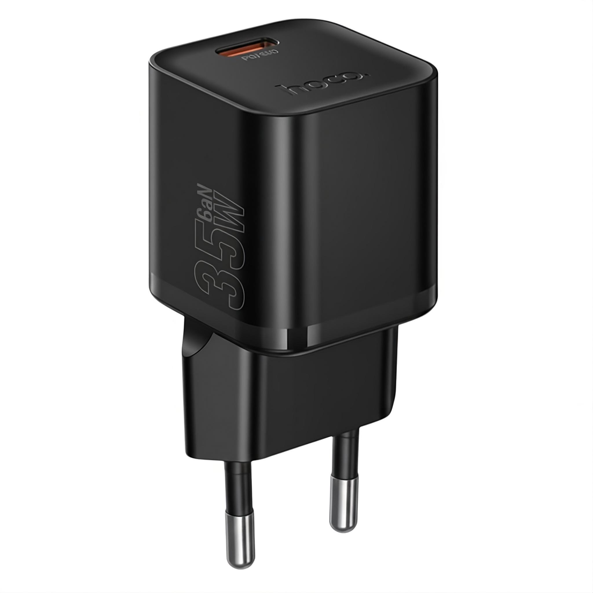 Зарядний пристрій мережевий Hoco N66 Type-C PD 35W PC-пластик Power Delivery Чорний (30844623)