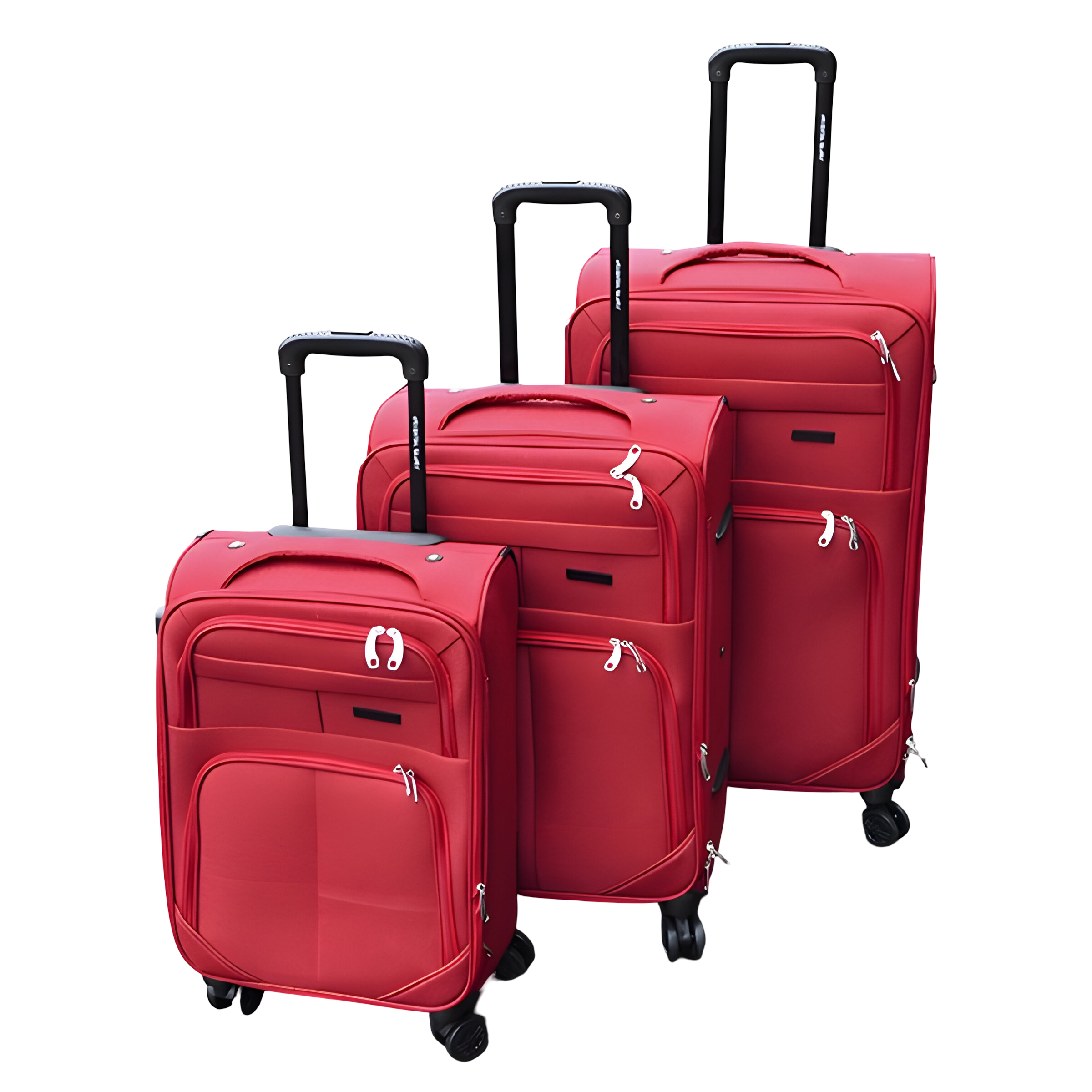 Набір валіз тканинних 3в1 з кодовим замком та телескопічною ручкою Червоний (6071)