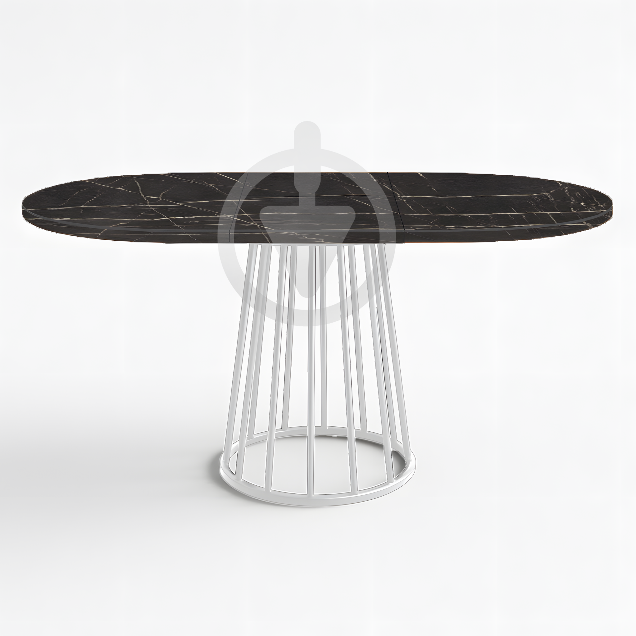 Стол кухонный раскладной RoMax Elegant Slide 110x75/140x75 см Loft Пьетра Гриджио/Белый - фото 2