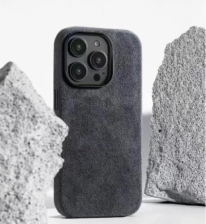 Чехол из алькантары iPhone 14 Pro Max ручная работа премиум класс MagSafe черный