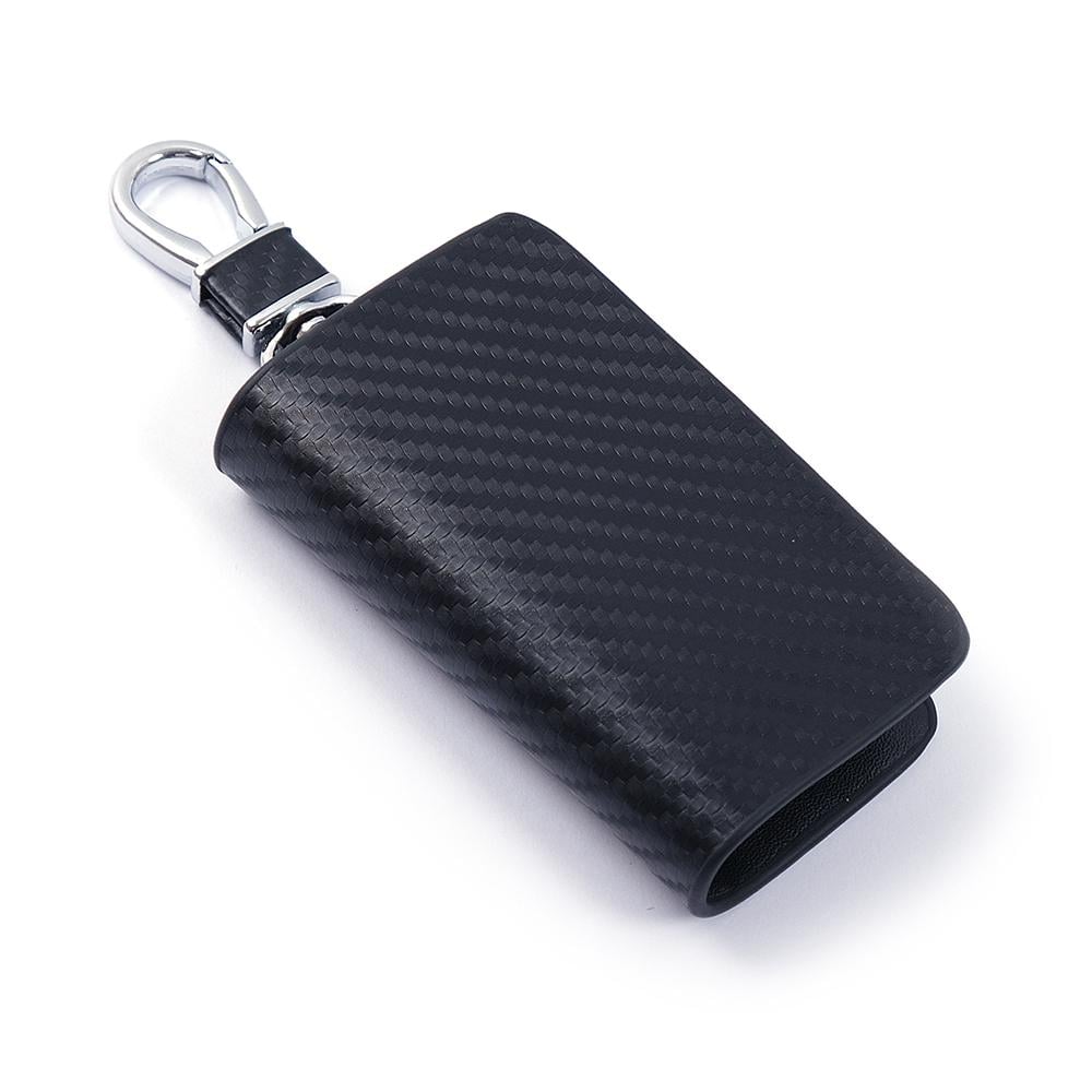 Чохол для ключів з карабіном Карбон екошкіра чорний (456107)