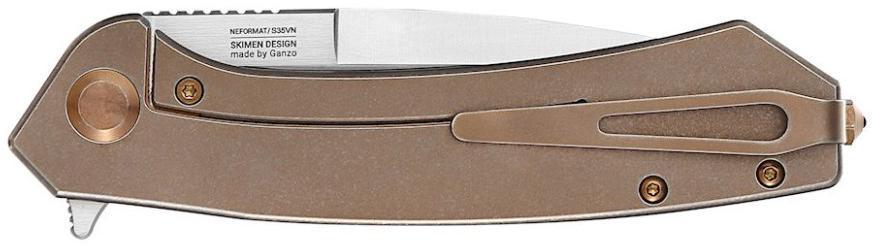 Ніж складаний Adimanti by Ganzo Skimen design Титановий/Коричневий - фото 6 Ніж складаний Adimanti by Ganzo Skimen design Титановий/Коричневий - фото 6