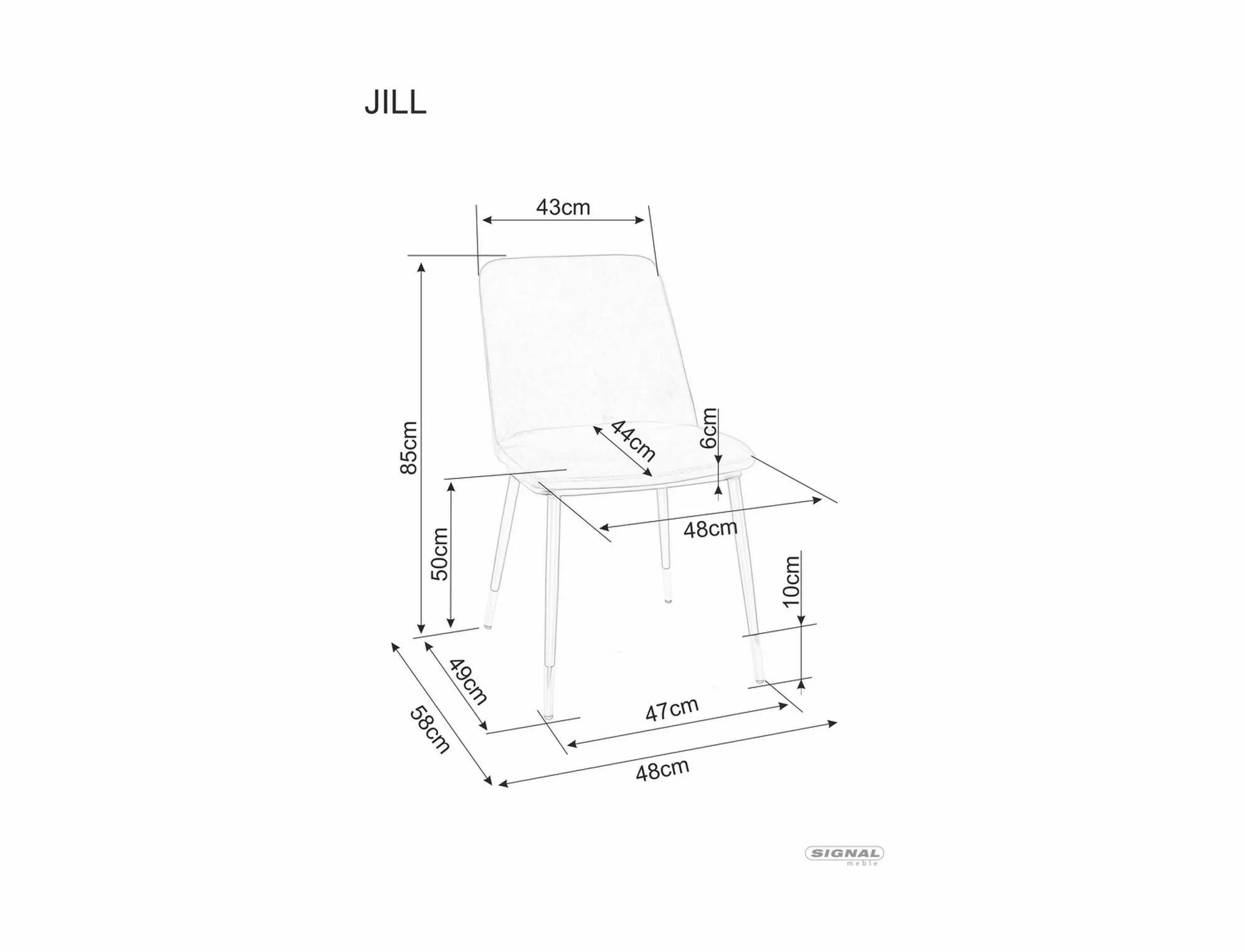 Стул кухонный Signal JILL VELVET Черный/Цинамон (11671634) - фото 3