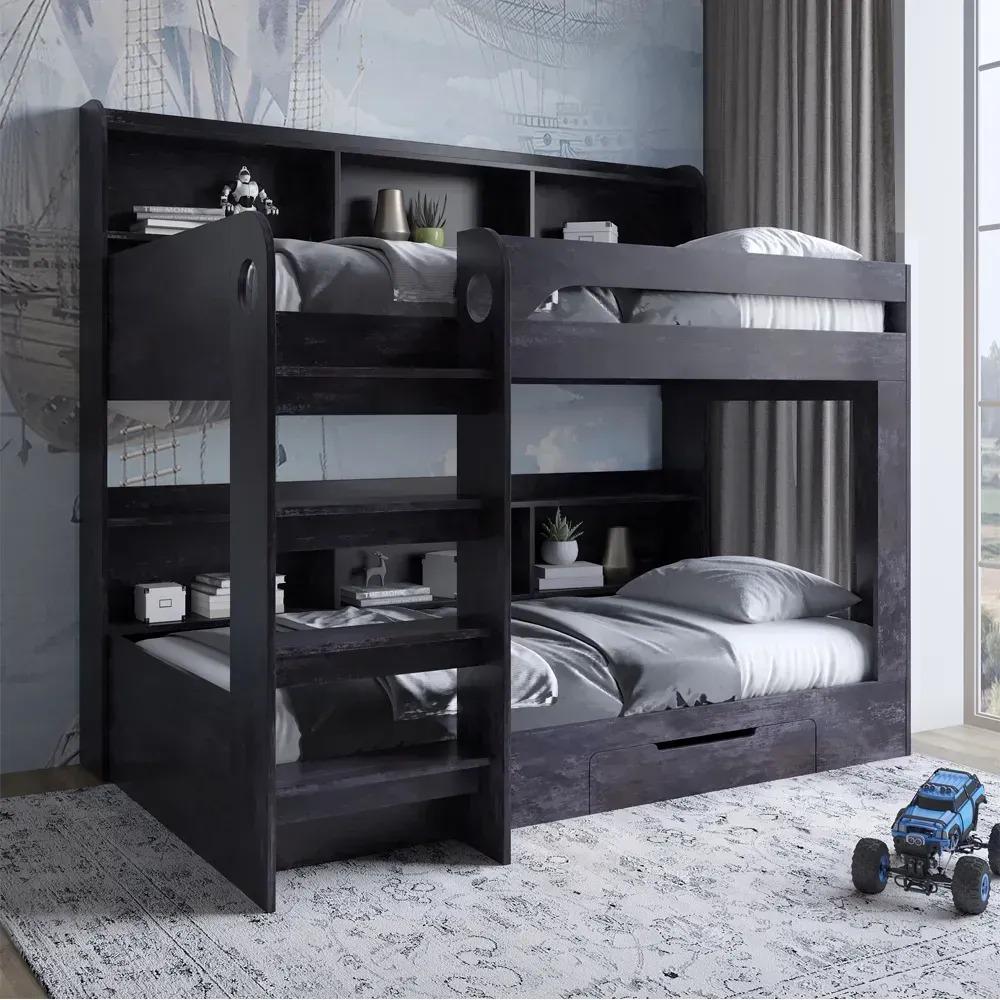 Ліжко Майнкрафт з шухлядою 90х190 см Бетон темний (28265453) - фото 1