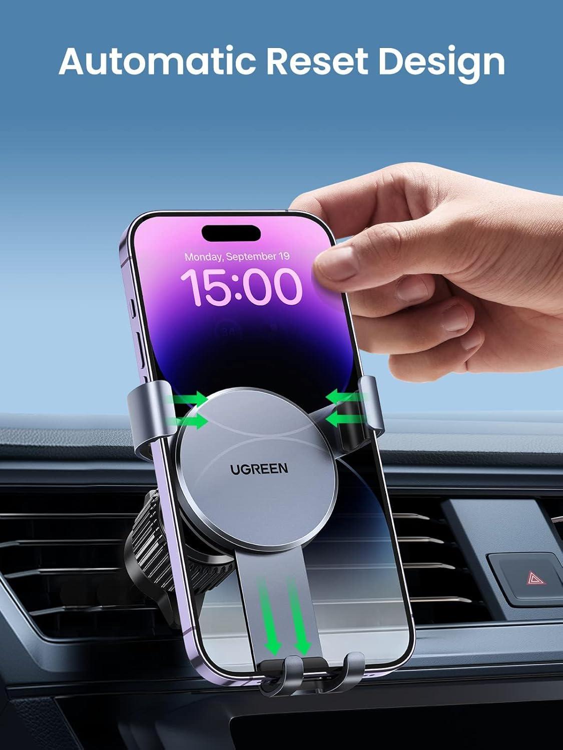 Держатель для телефона в машину UGREEN LP130 алюминиевый на вентиляционную сетку Space Grey (15233) - фото 10 Держатель для телефона в машину UGREEN LP130 алюминиевый на вентиляционную сетку Space Grey (15233) - фото 10