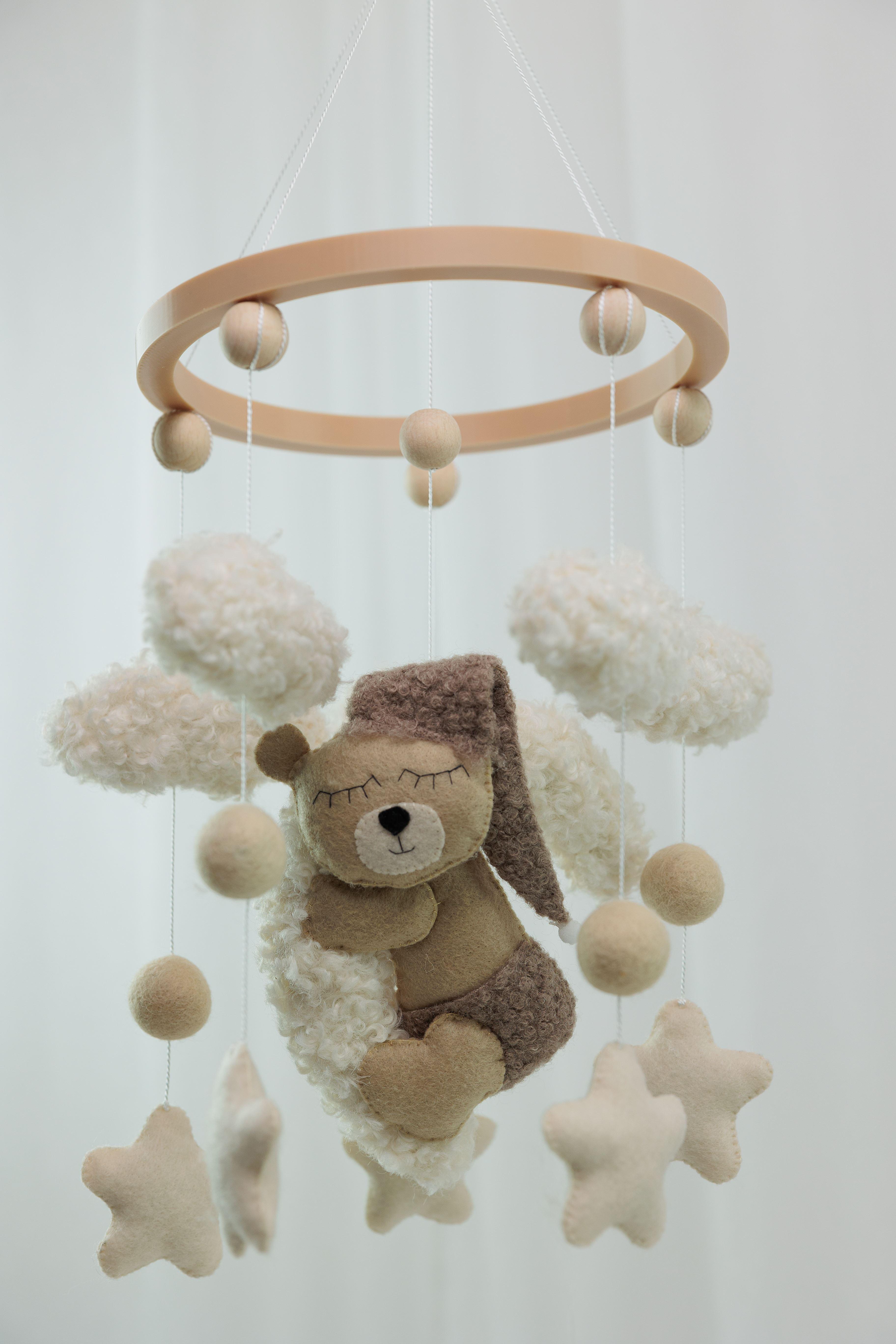 Мобіль дитячий з фетру Сонний ведмедик (0002436)