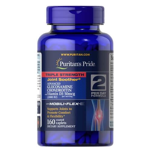 Глюкозамин и хондроитин Puritan's Pride Advanced Glucosamine Chondroitin with Vitamin D3 160 табл. (019375)