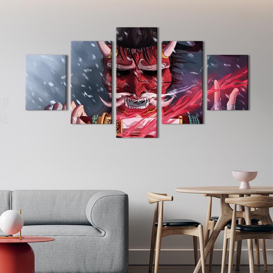 Модульна картина з 5 частин Японський самурай з лезом 162х80 см (685-52)