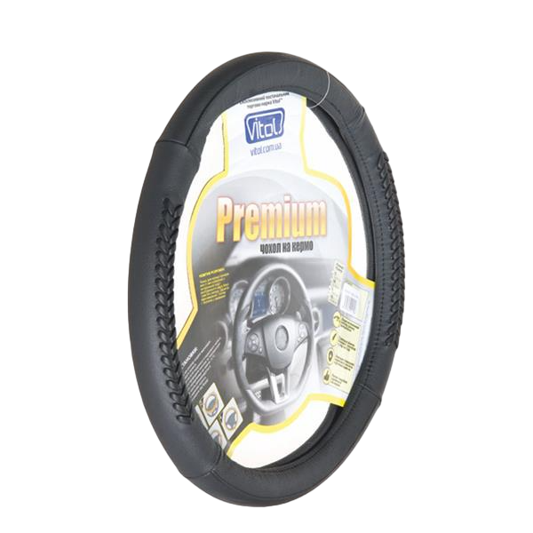 Чехол руля кожа S Черный (UNI B 402 S)