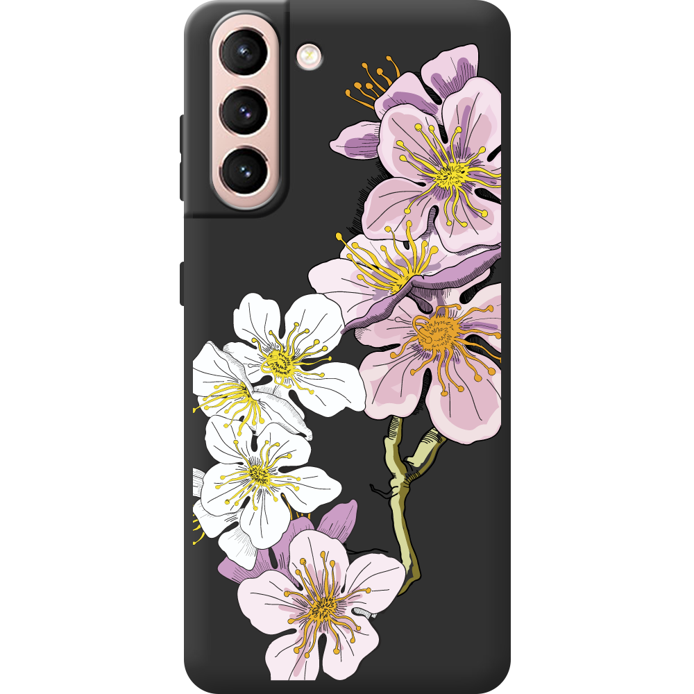 Чехол BoxFace Samsung G991 Galaxy S21 Cherry Blossom Черный силикон (41709-cc4-44632)