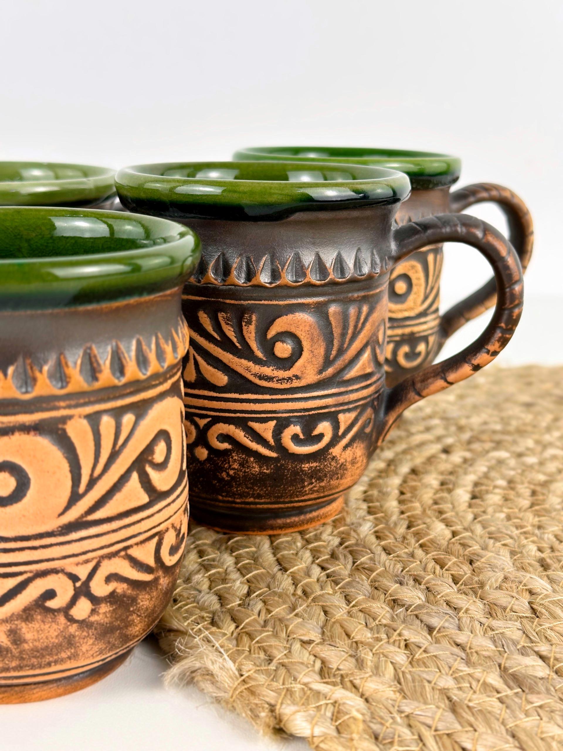 Набор глиняных высоких чашек Гражда 0,3 л х 6 шт. Коричневый (17019-23) - фото 8 Набор глиняных высоких чашек Гражда 0,3 л х 6 шт. Коричневый (17019-23) - фото 8