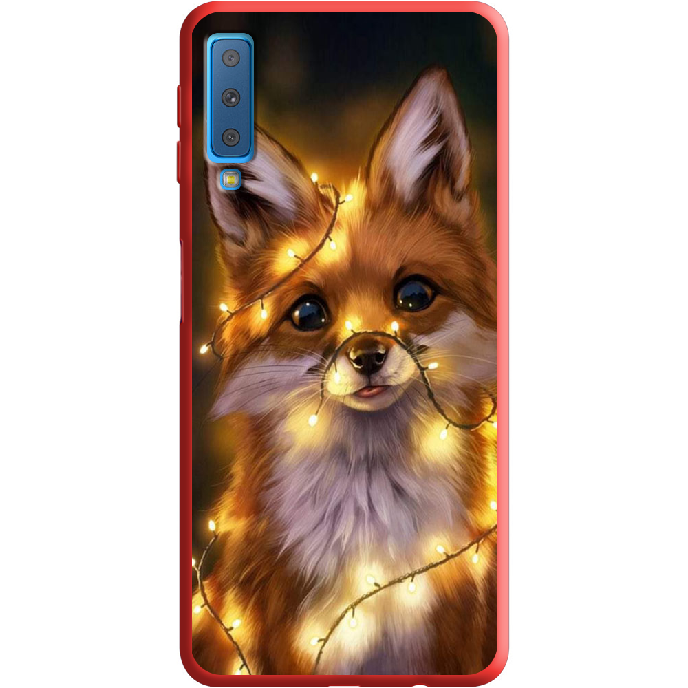 Чехол Boxface Samsung A750 Galaxy A7 2018 Рождественская лиса Красный силикон (35481-up2399-36138)