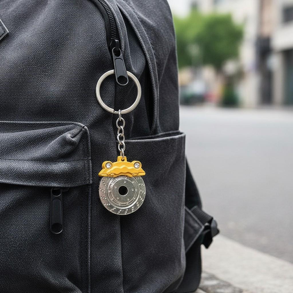 Брелок для ключей Тормозной диск автомобиля металлический Желтый (99_13_0_2С) - фото 4 Брелок для ключей Тормозной диск автомобиля металлический Желтый (99_13_0_2С) - фото 4