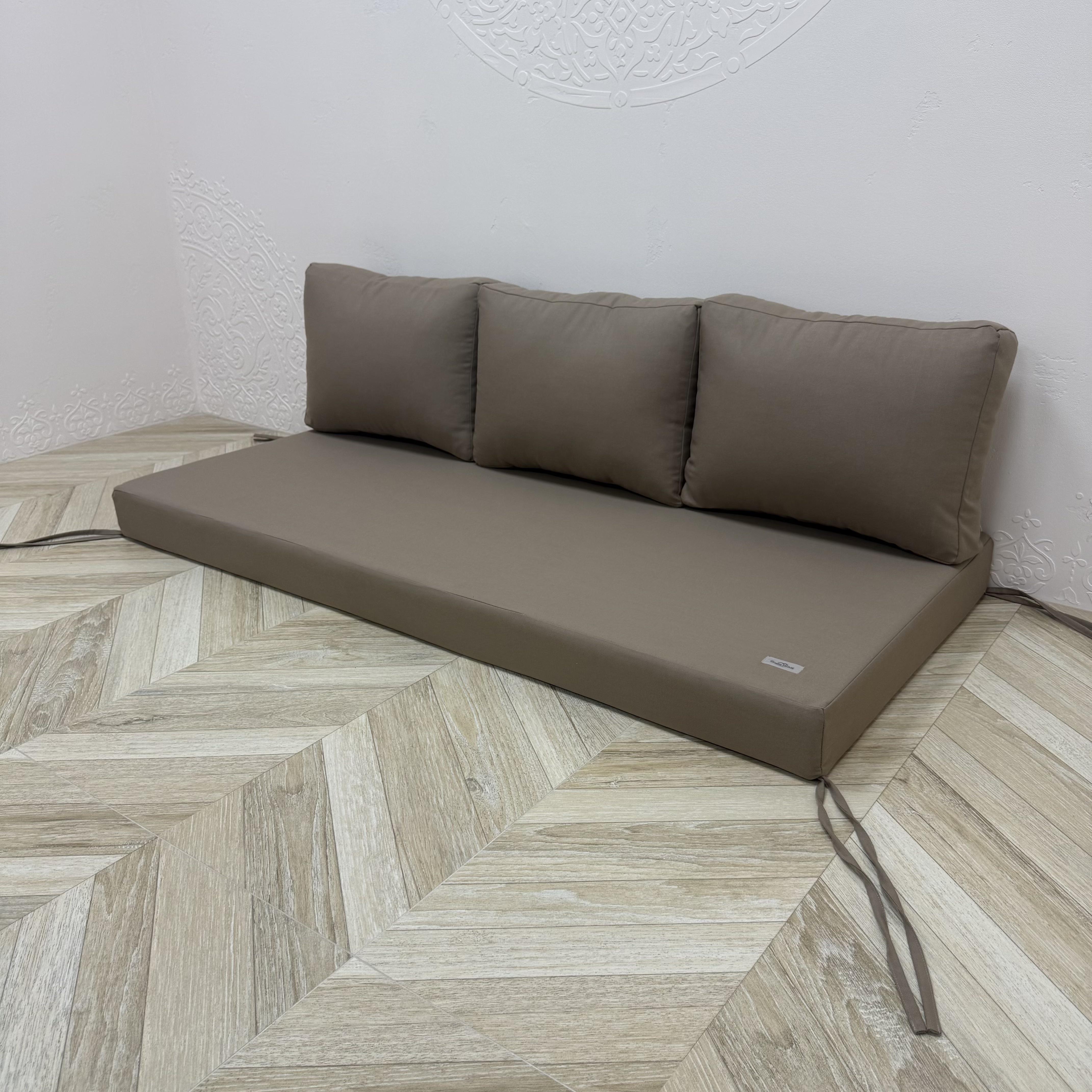 Комплект матрас с подушками Comfort Home на поддоны/качели/каркасы/садовую мебель 120х60х40х8 см Cappuccino