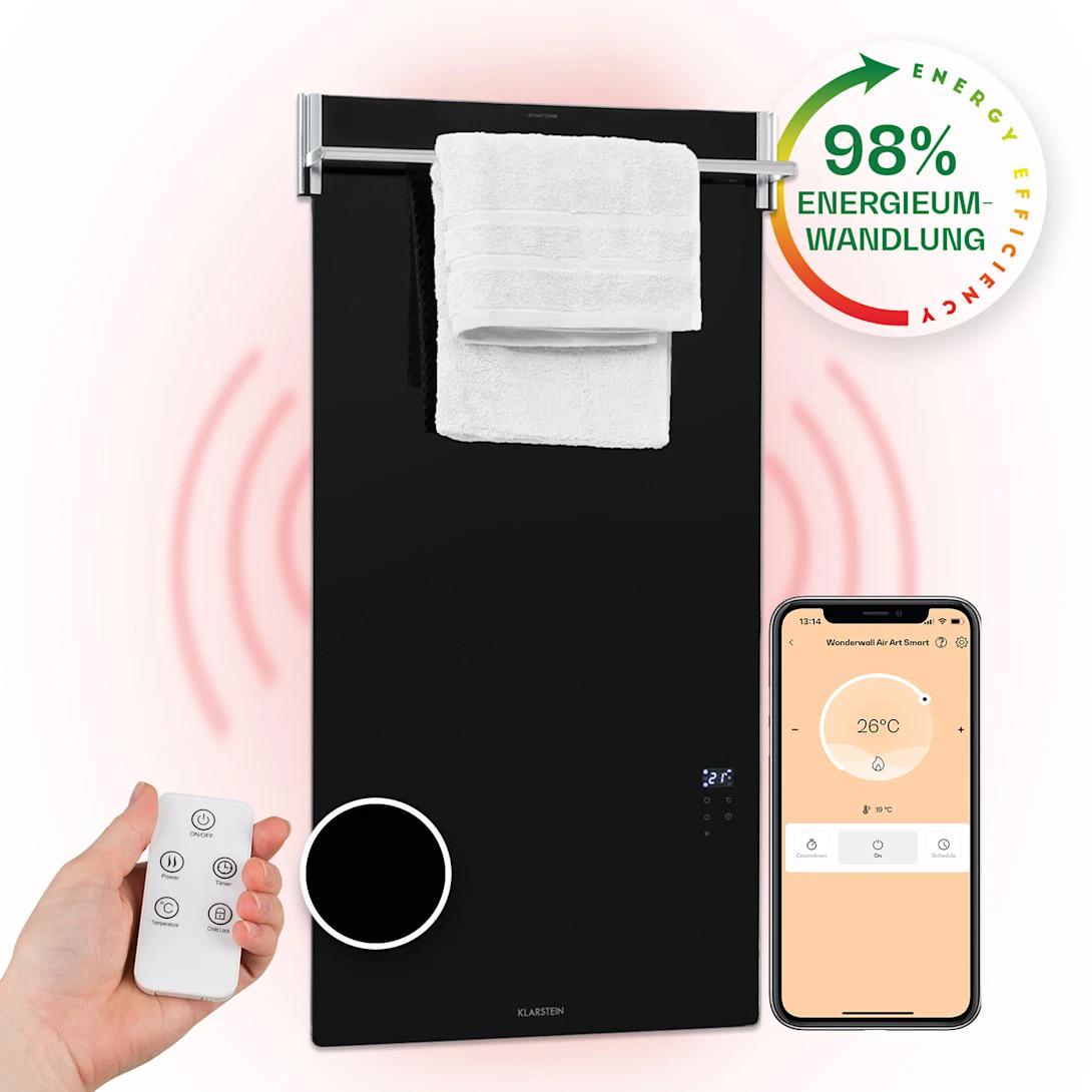 Обігрівач інфрачервоний Klarstein Hot Spot Crystal Spotless Smart керування додатком 750 Вт IP 24 59x112 см (10035065) - фото 10