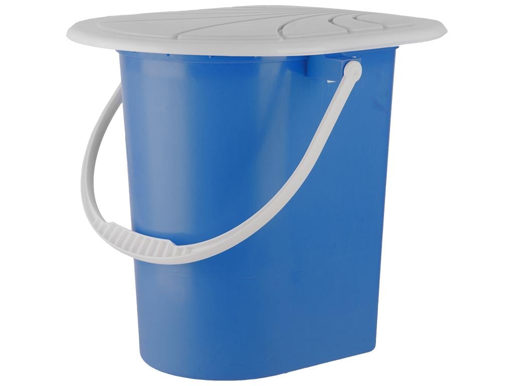 Туалетное ведро с крышкой Консенсус 17 л Синий (MCS-BK093-5)
