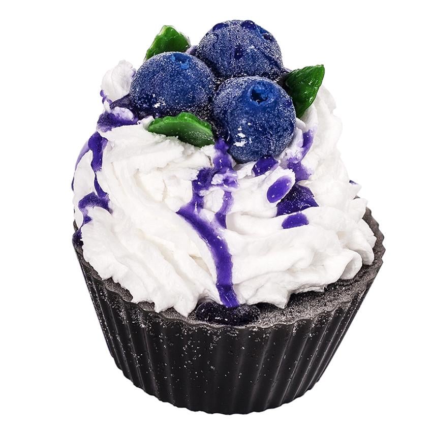 Мыло пирожное капкейк черничное в коробке (00489)