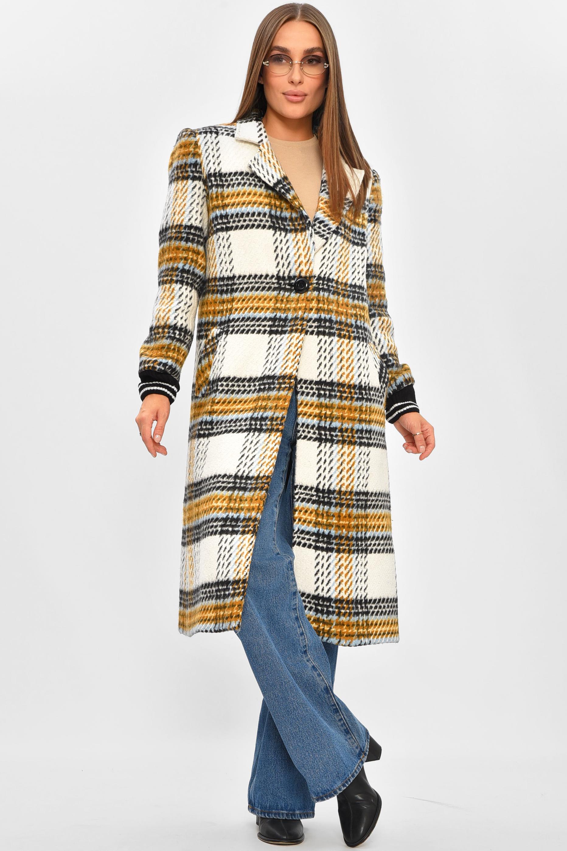 Пальто жіноче з принтом S Білий (205790) Пальто жіноче з принтом S Білий (205790)