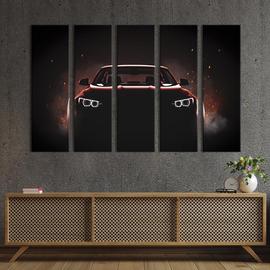 Картина на холсте Изящный красный автомобиль 87x50 см (1324-51)