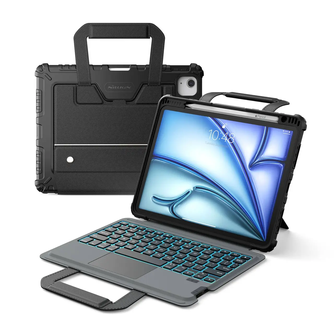 Чехол-клавиатура Nillkin Bumper Go Keyboard для Apple iPad Air 11" 2024/Air 4/Air 5 10,9" с подсветкой Black (690204828120211) - фото 6 Чехол-клавиатура Nillkin Bumper Go Keyboard для Apple iPad Air 11" 2024/Air 4/Air 5 10,9" с подсветкой Black (690204828120211) - фото 6