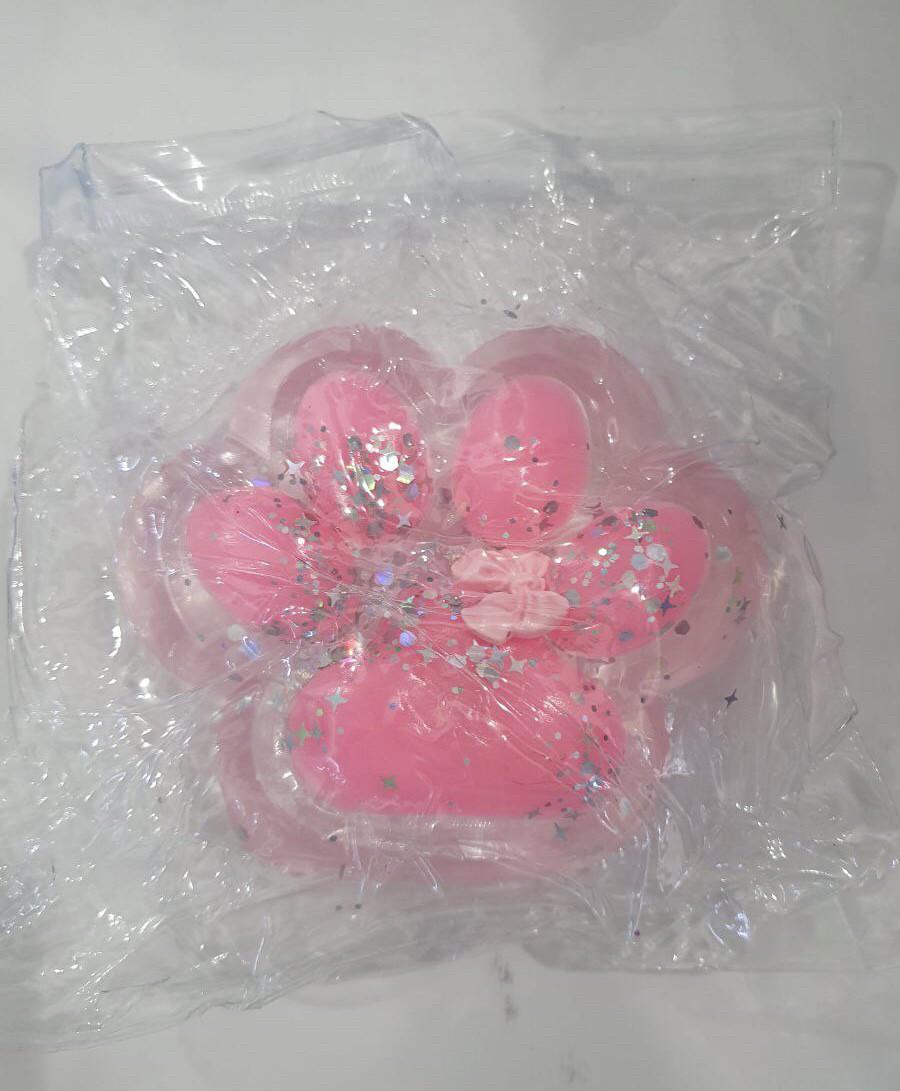 Сквиш Таба лапка гигант 12 см Прозрачно-розовый (2122) - фото 2 Сквиш Таба лапка гигант 12 см Прозрачно-розовый (2122) - фото 2