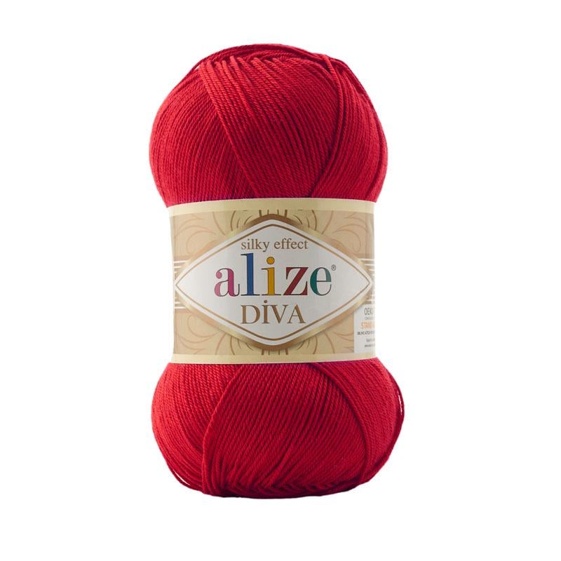 Пряжа Alize Diva 106 Червоний