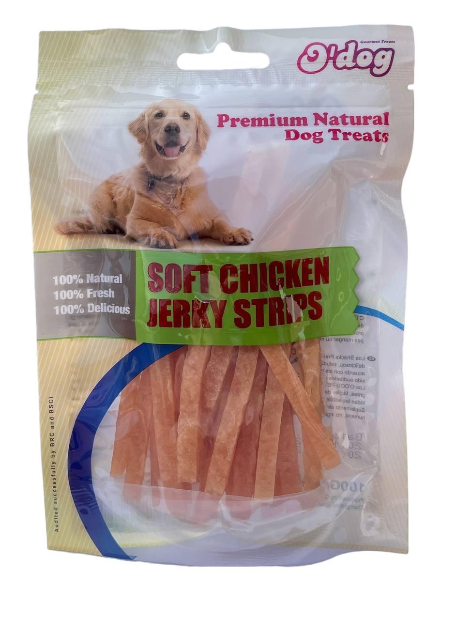 Ласощі для собак O’dog Soft Chicken Jerky Strips Курячі смужки 100 г (31011011) - фото 1