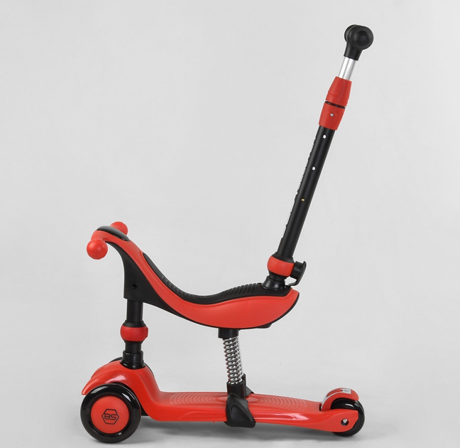 Самокат-велобег трехколесный Best Scooter BS-71899/4 3в1 3 колеса PU со светом/сиденье/амортизаторы/родительская ручка (25247404) - фото 3