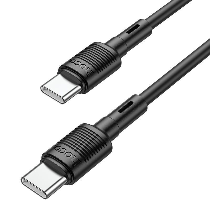 Кабель для зарядки Hoco Type-C to Type-C Victory charging data cable X83 1 м 60W 3A Черный - фото 3