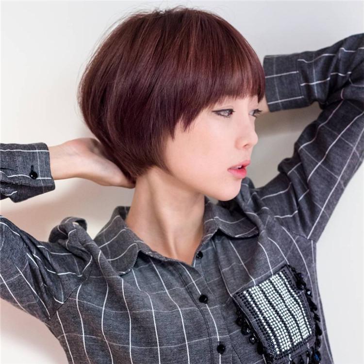 Перука жіноча боб з чубчиком Каштановий (55-209-1040)