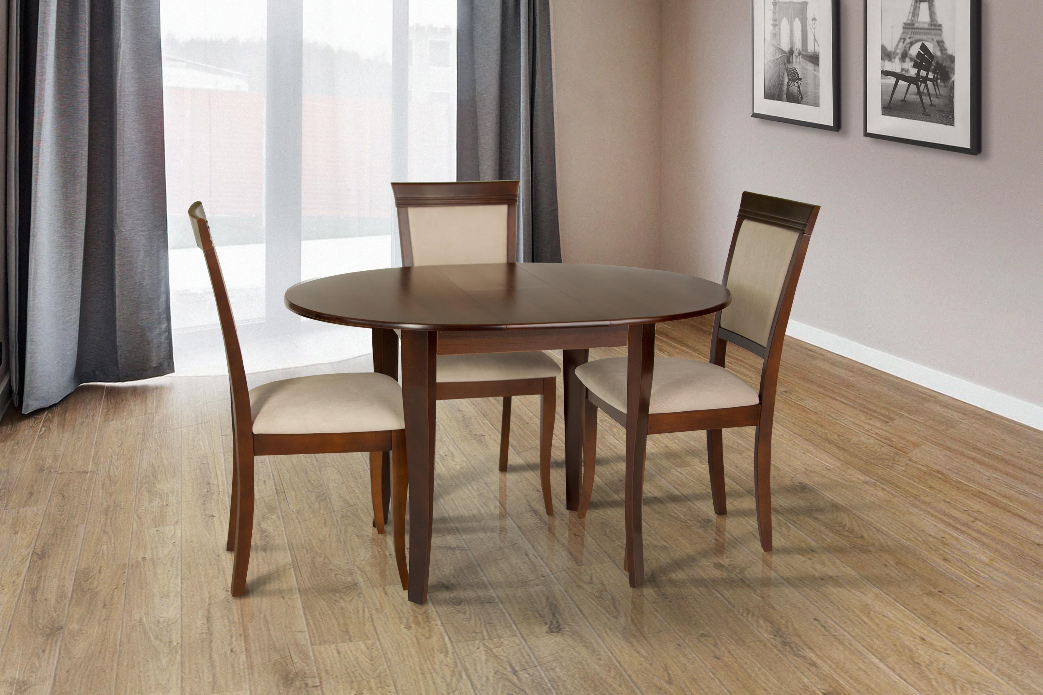 Стол-трансформер кухонный раскладной круглый DUCAT Темный орех - фото 3 Стол-трансформер кухонный раскладной круглый DUCAT Темный орех - фото 3