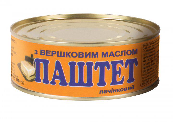 Паштет печеночный со сливочным маслом ОПК 240 г (4820021840074)