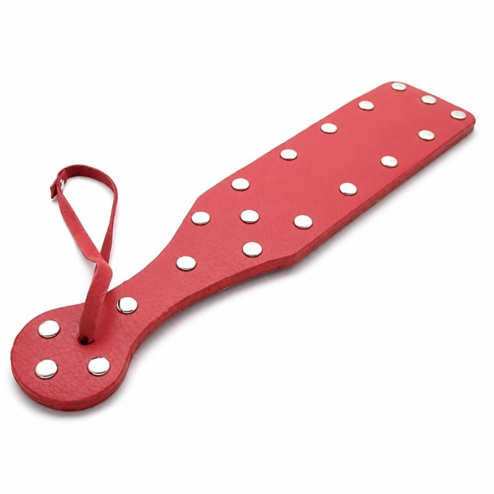 Шлепалки кожаные Studded Red Leather Fraternity Paddle Красный (1000014300)